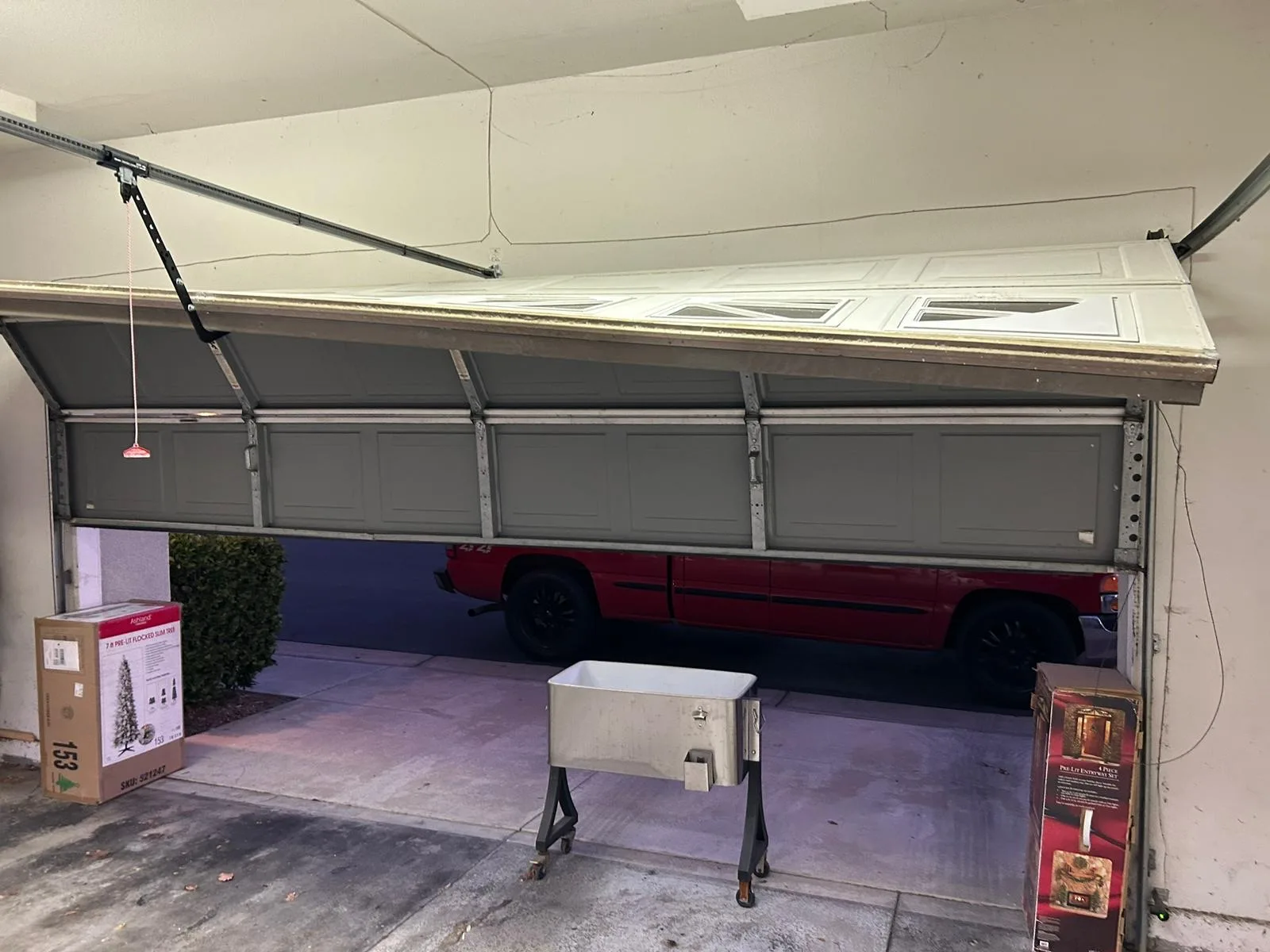 Off-track garage door repair