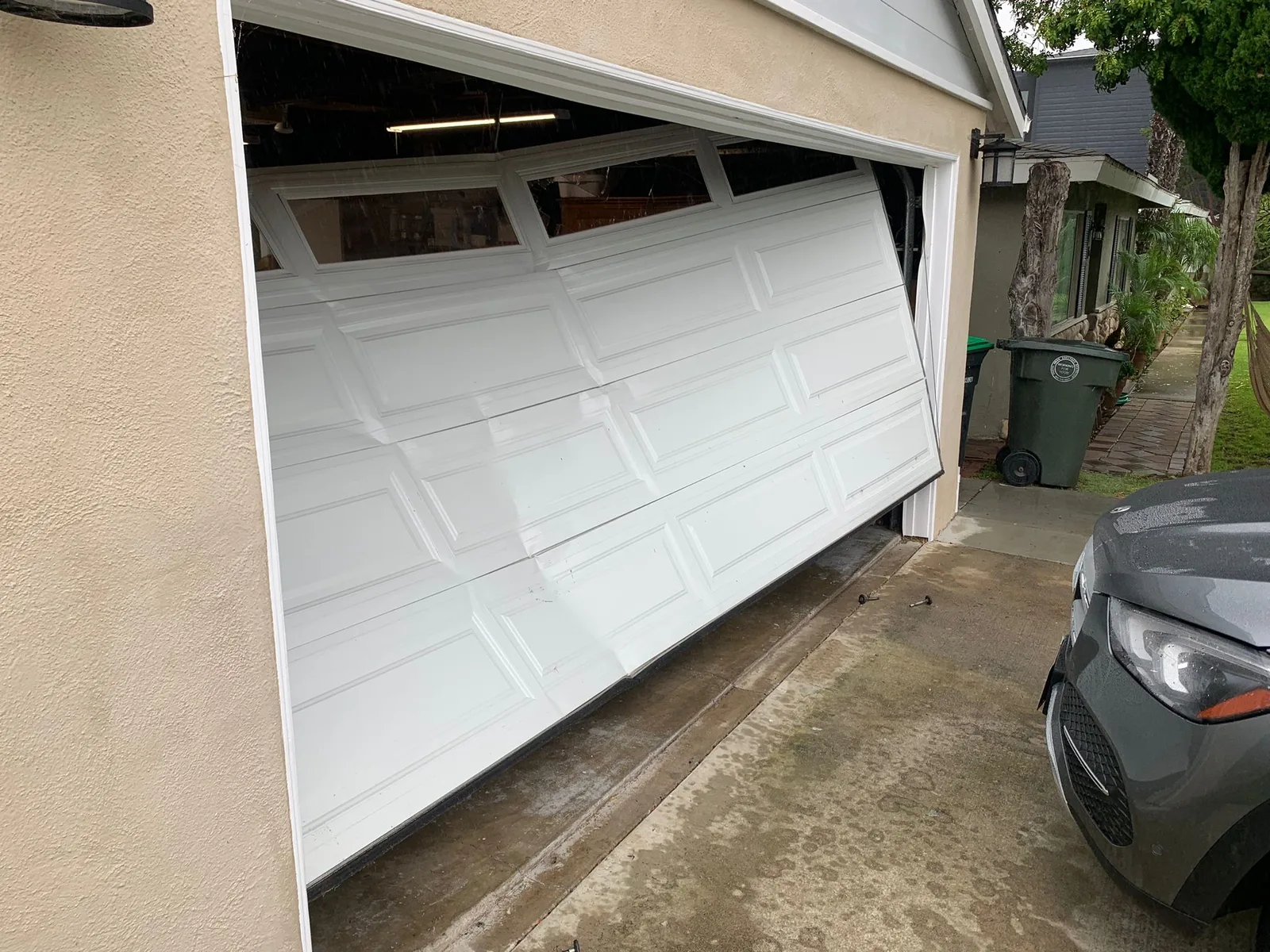 Off-track garage door repair