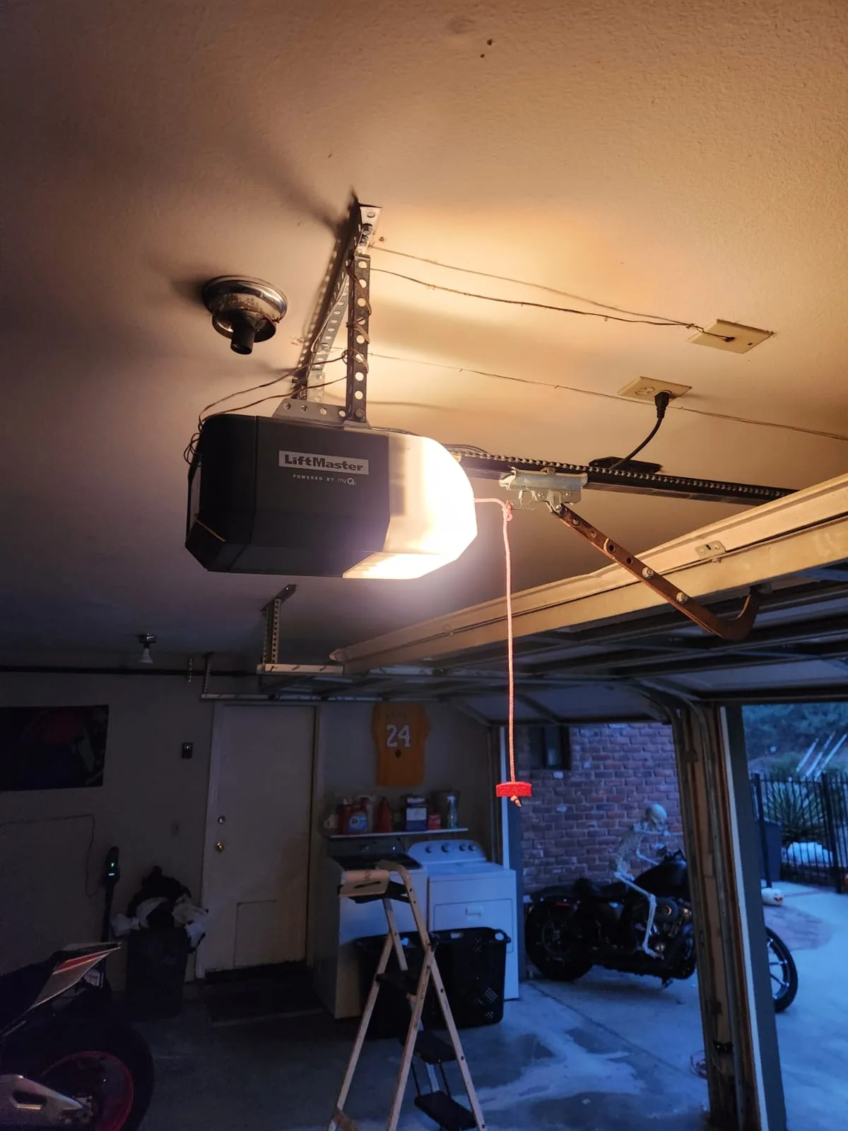 Garage door motor installation