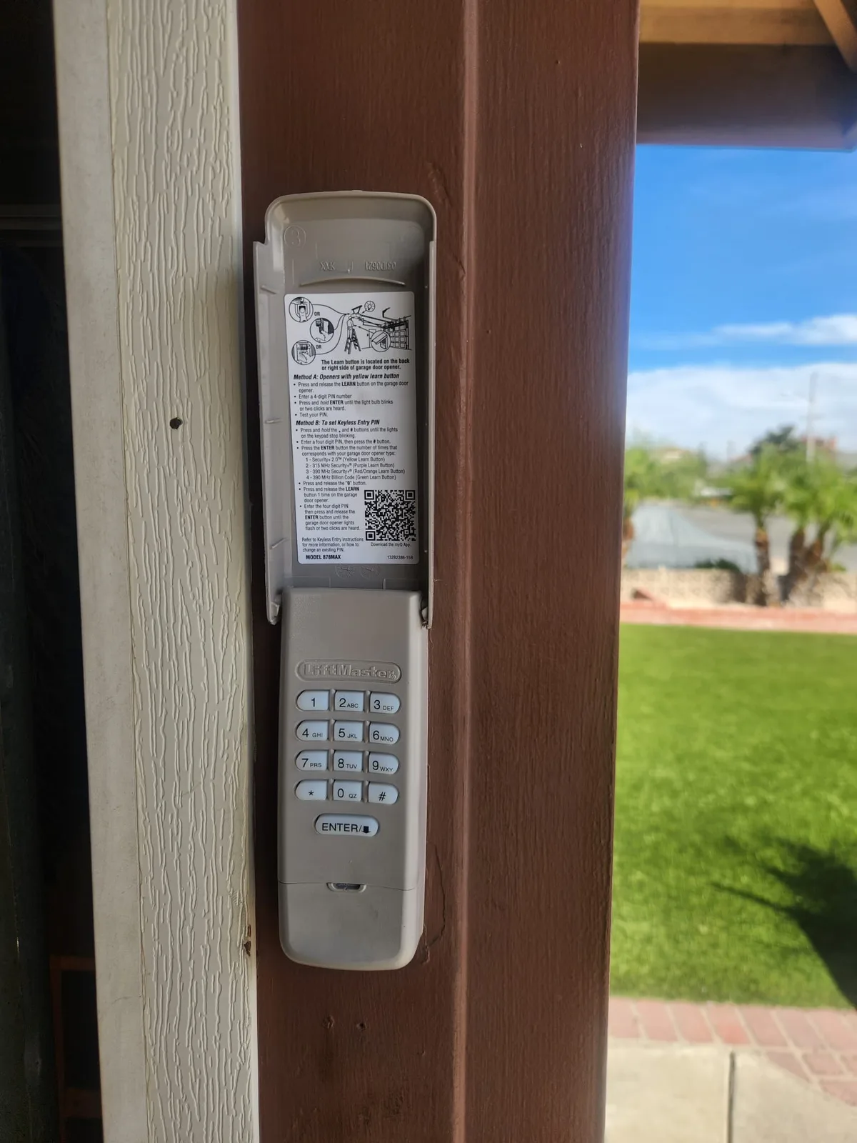 Garage door keypad and remote setup
