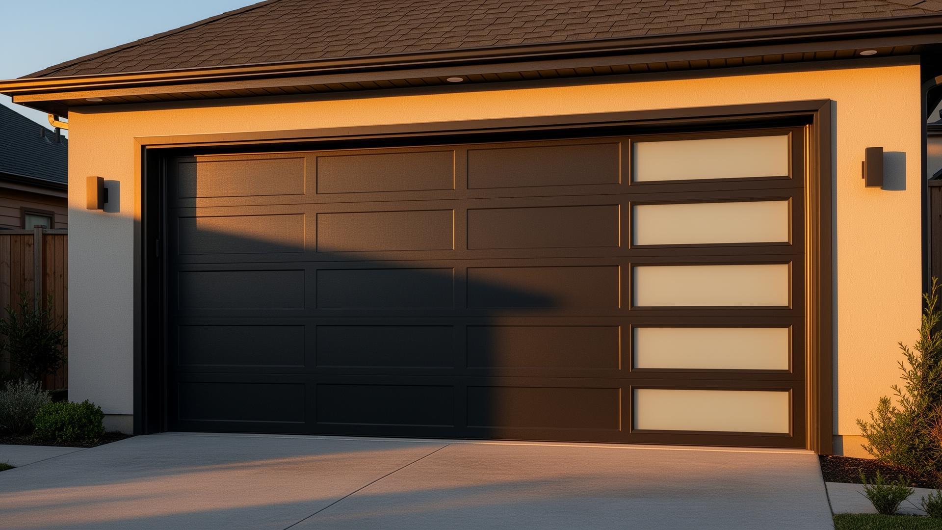 Modern luxury residential garage door installed by Professional Garage Door Services