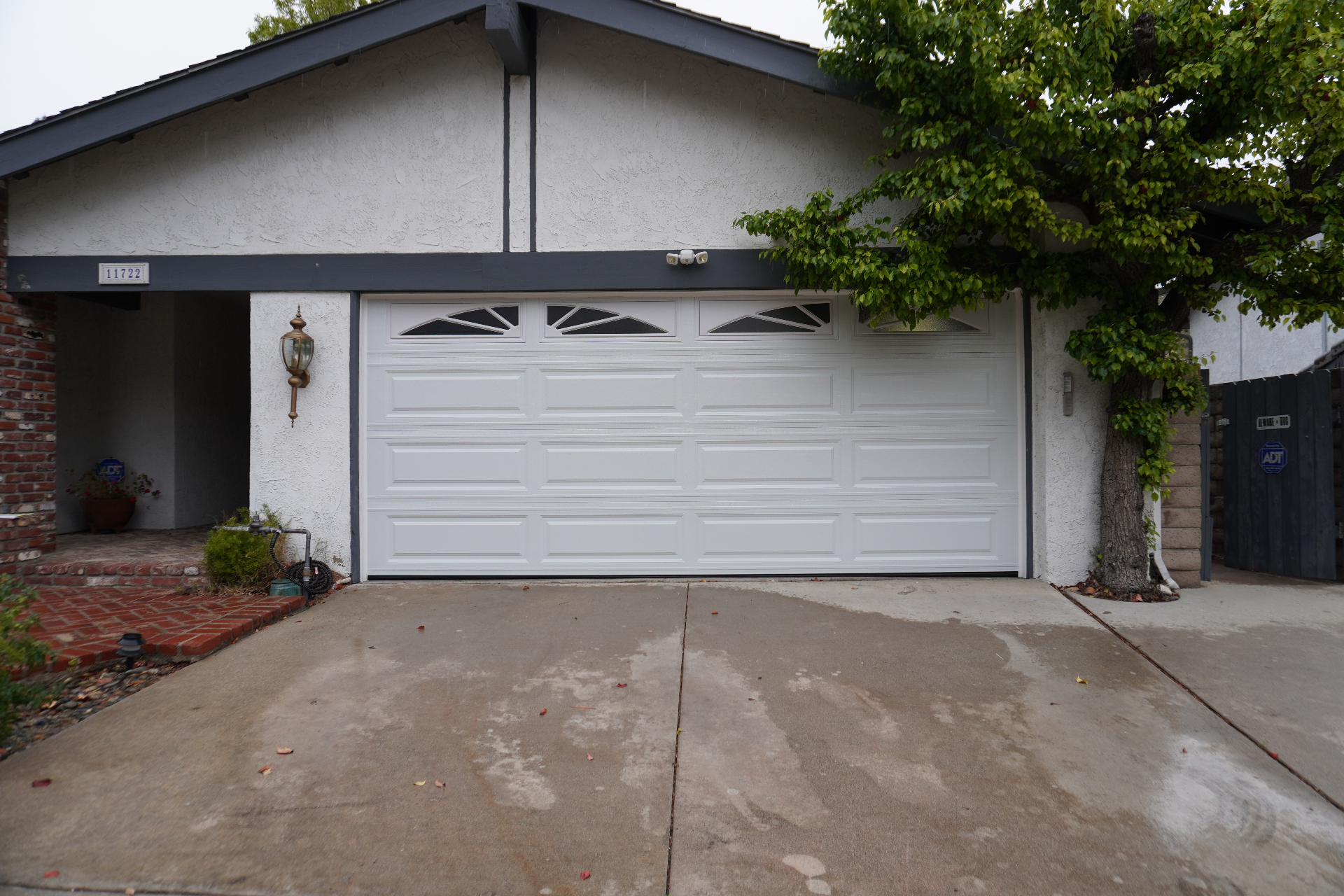Classic raised panel garage door installation